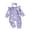 2-Purple, variant on AWZXDE Girls Seasonal Rompers Knit Pumpkin Towel Embroidery Long Sleeve Footed Jumpsuit Ruffle Matching Bow Headband Fall Halloween Layering Outfit Set Blue - 3-6 Months