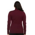 thumbnail image 2 of 100% Merino Wool Womens Long Sleeve Midweight Turtleneck - Warm Sweater - Fold-over Turtleneck - Burgundy - Medium, 2 of 7