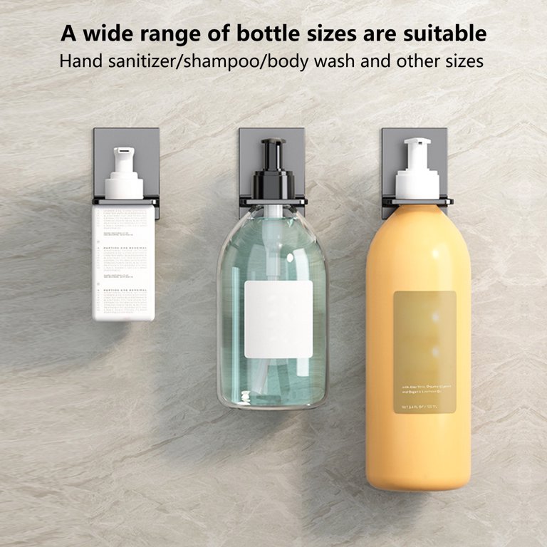 Adjustable Shampoo Bottle Metal Holder Universal Shower Gel Bottle Rack  Hand Soap Dispenser Hook Wall Mounted Free Punching