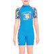 thumbnail image 1 of Buceo vela chicas traje de neopreno protección uv protección niños manga corta redondo cuello redondo cremallera traje de baño traje de baño Rash Guard Shorty Steet Blue L Vogacara OD003665-11, 1 of 7