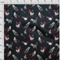 thumbnail image 4 of oneOone Cotton Poplin Navy Blue Fabric Rooster Cock Quilting Supplies Print Sewing Fabric By The Yard 56 Inch Wide, 4 of 6