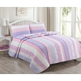 thumbnail image 2 of Love Pink Quilt Set 3Pcs Bedding Set Bedroom Bed 100% Cotton Twin Size, 2 of 4