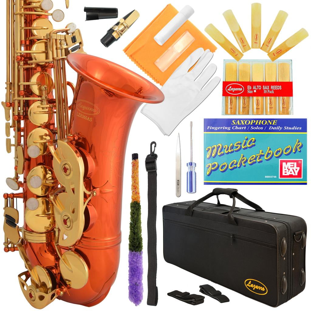 Lazarro® Professional OrangeGold Keys Eb E Flat Alto Saxophone Sax