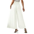 thumbnail image 4 of Women Wide Leg Long Trousers Casual Beach High Waist Palazzo Pants Loose Belted Summer Autumn Leisure Style, 4 of 5