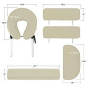 Saloniture Professional Portable Massage Table with Backrest - Cream