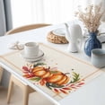 thumbnail image 3 of Thanksgiving Pumpkin Placemats Set of 1 Fall Maple Leaf Heat Insulated Linen Place Mats, Washable Stain-Proof Table Mats for Dining Tables Holiday Decor 13x19inch, 3 of 9