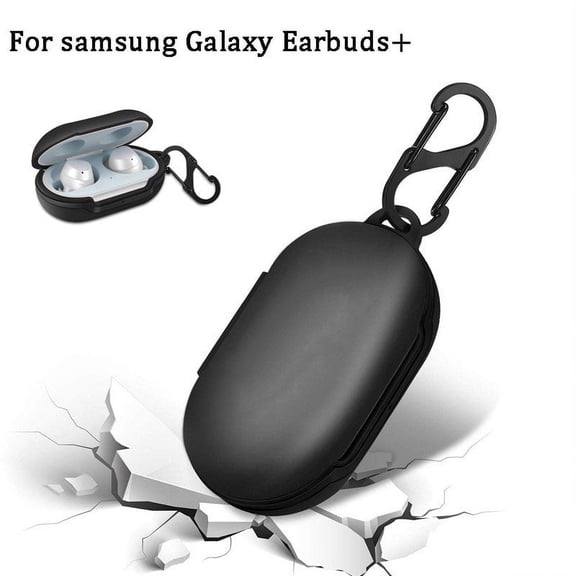LNKOO For Galaxy Buds / Buds Case, Protective Silicone Cover with Carabiner Keychain Compatible with Samsung Galaxy Buds Plus 2020 Buds 2019 Wireless Earbuds, Black
