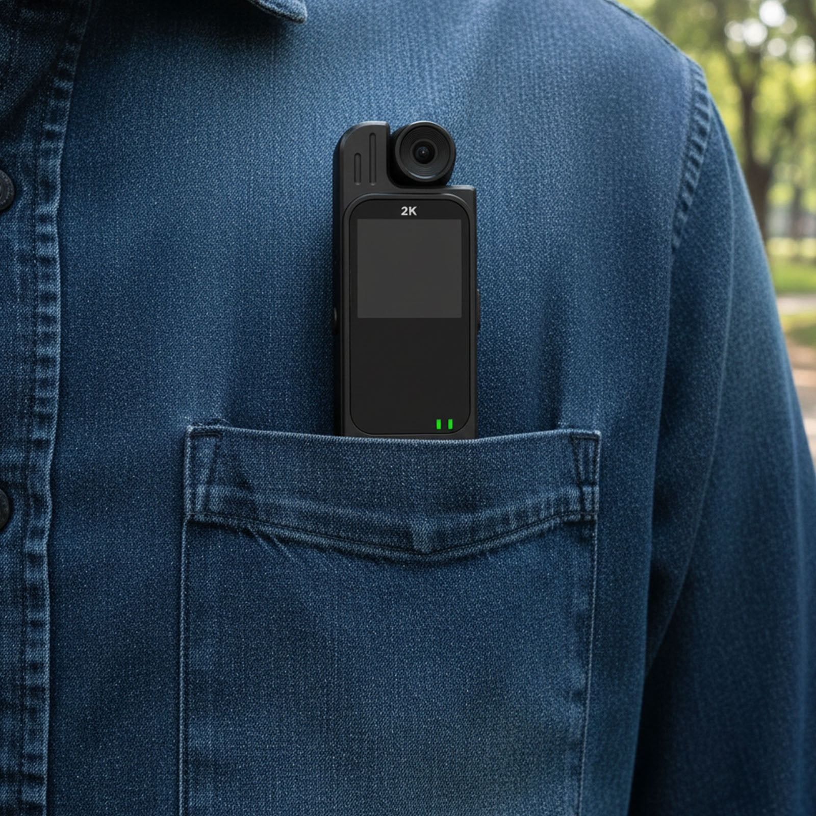 HUISZJ 2K Portable Camcorder, Body Camera with Audio, Video Recording Wearable Body Cam with 180 Rotating Lens for Traveling Cycling Vlogging