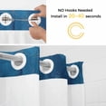 thumbnail image 5 of Blue Gold No Hook Shower Curtain Waterproof, Bathroom Curtains with Snap in Liners and See Through Top Window, Modern Street Art Splatter Foil Painting Hotel Style Bathtub Curtains Shower 72"Wx72"L, 5 of 8