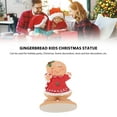 thumbnail image 3 of Gingerbread Kids Tabletop Christmas Statue Figures Cute Christmas Decor for Store Bar, Resin Material, Holiday Gift, 3 of 7