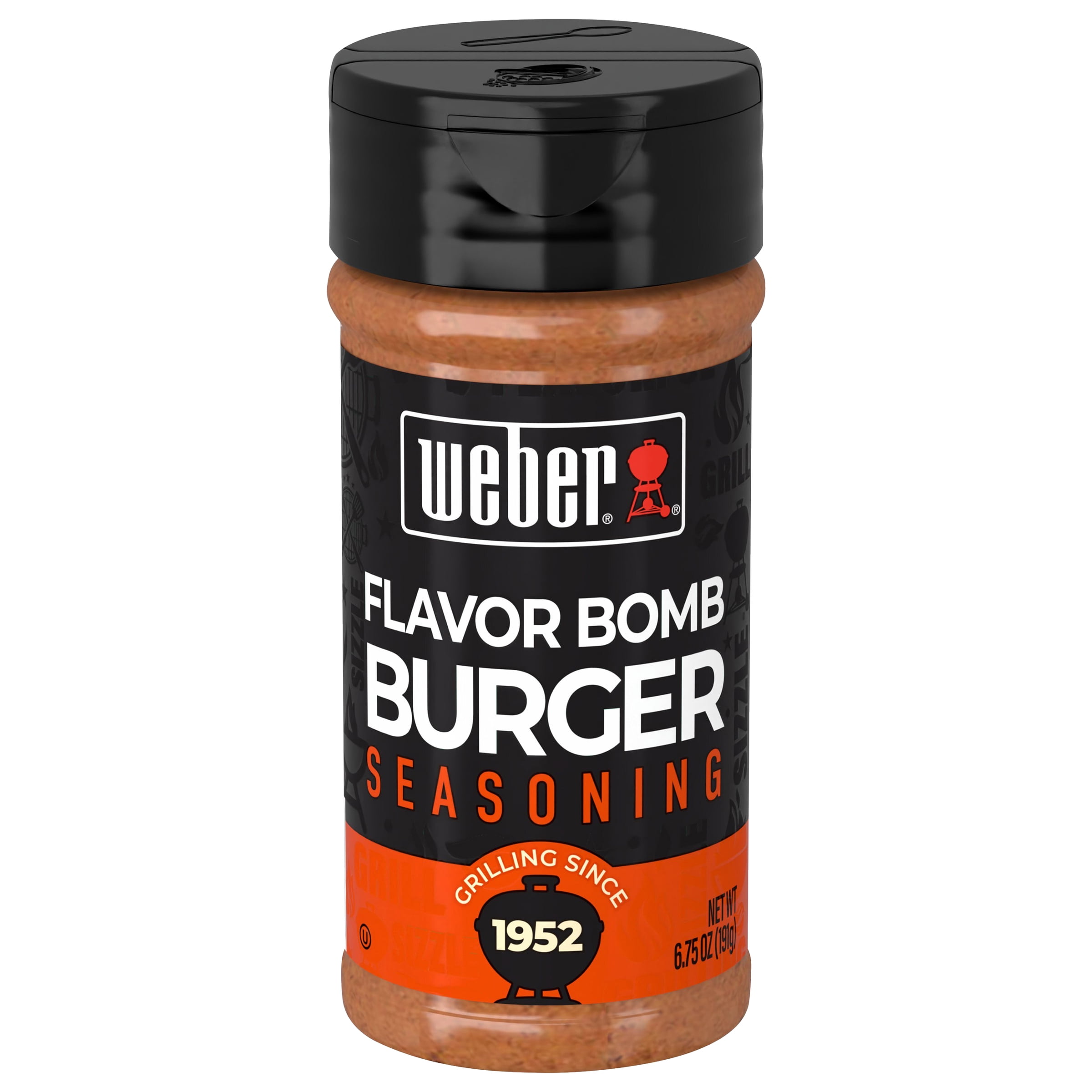 (6 pack) Weber Flavor Bomb Burger Seasoning, Gluten Free, 6.75 oz