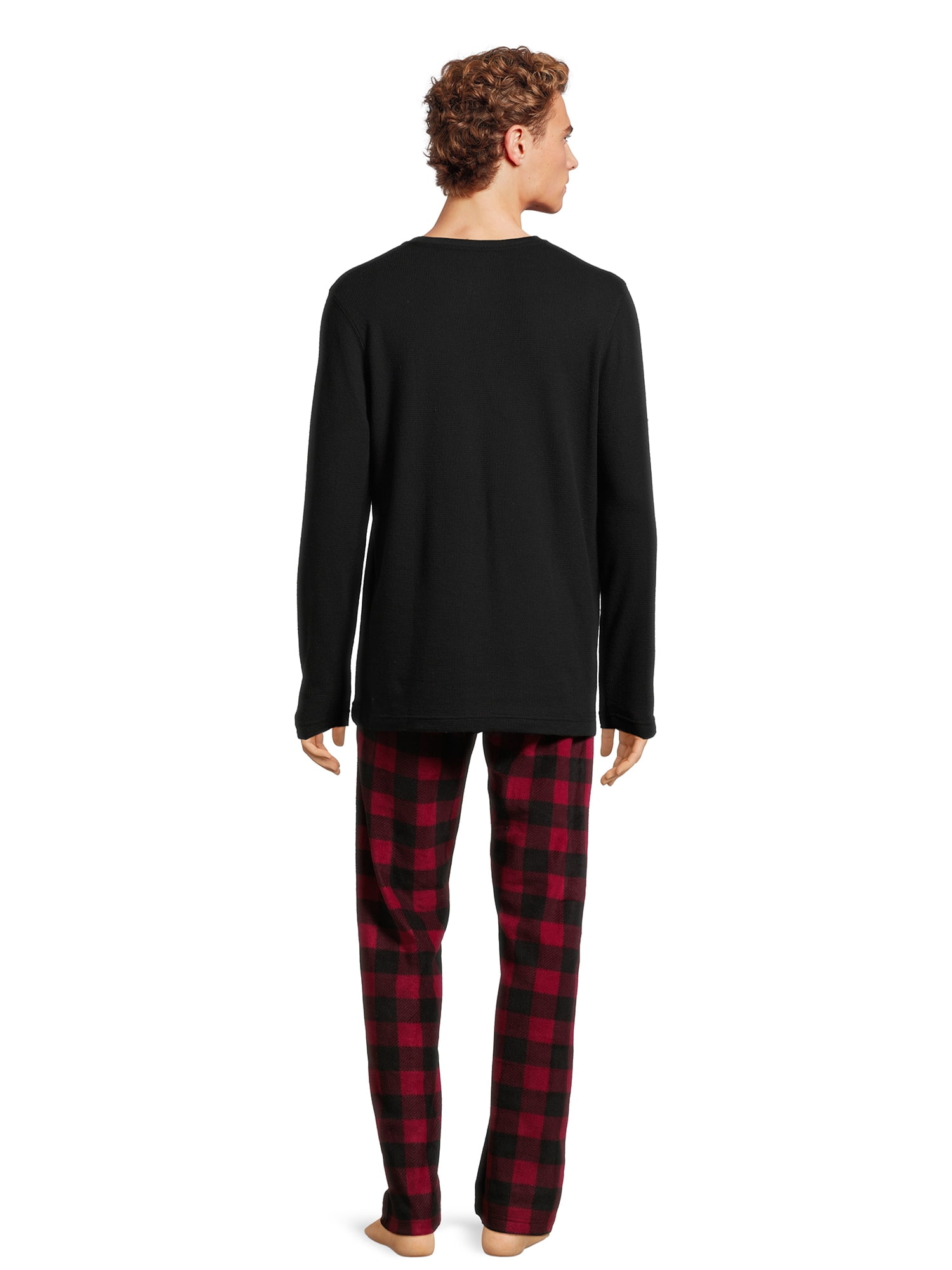 Hanes Men's and Big Men's Xtemp Crewneck and Cozy Microfleece Pants Pajama Set, 2-Piece, Sizes S-5XL