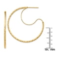 thumbnail image 2 of Primal Gold 14 Karat Yellow Gold 1.5x35mm Diamond Cut wire Hoop Earrings, 2 of 4