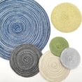thumbnail image 4 of Cateissary Juego de posavasos circulares para , manteles individuales de algodón y posavasos, cocina refrescante de 6 piezas Mostrada Azul 38cm, 4 of 6