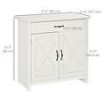 thumbnail image 3 of HOMCOM Farmhouse Sideboard, Buffet Cabinet with Barn Door, Distressed White, 3 of 10
