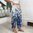 thumbnail image 4 of Wide Leg Pants Woman Flowy Palazzo Drawstring Elastic Waist Trousers with Pockets Casual Lounge, 2XL, 4 of 5