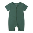 thumbnail image 1 of MIASHUI Barboteuses à Manches Courtes pour Bébé Filles Garçons Combinaison à Glissière Pyjamas, Vert Foncé, 3-6 Mois, 1 of 2