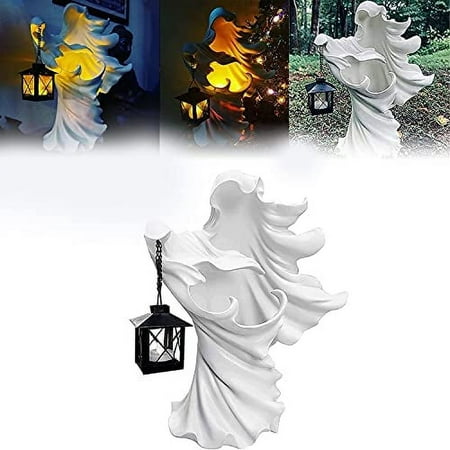 

Hell Messenger With Lantern The Ghost Looking For Light Witch Decoration Lantern Realistic Resin Ghost Sculpture For Halloween Garden Decoration Halloween Themed Gift Props (Buy one get ten)