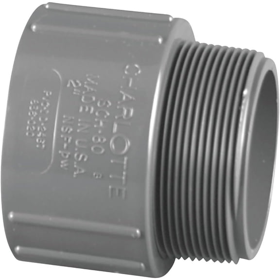Charlotte Pipe & Foundry PVC 08109 1600HA 2" SCH80 SXMPT Adapter