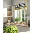 thumbnail image 5 of Yellow Sunflower Cow Farmhouse Kitchen Valances for Windows Black And White Check Plaid Valance Curtains&nbsp; for Kitchen /Living Room/Bedroom/ Bathroom Decor, 42"x12 " ,Rod Pocket 1 Panel,, 5 of 7