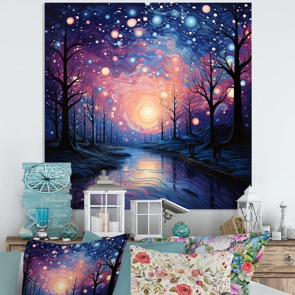 Designart "Colorful Sky Photo delicate Illusion II" Landscapes Metal Wall Art