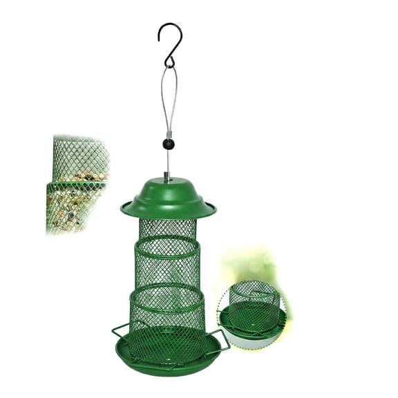 Yangxin Bird Feeders for Outdoor Hanging, Foldable Tower-Style Metal Mesh Garden Hanging Birds Feeder Automatic Birdfeeder Balcony Birds Feeding Box Outside Large Capacity Food Feeder Container