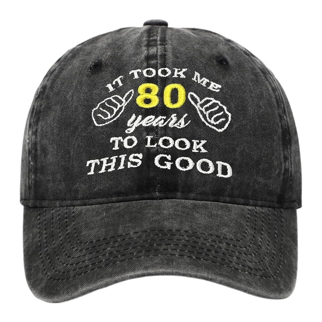 GDREDA Summer Hats for Woman Vintage Washed Embroidered Baseball Cap For 60th 65th 70th And 75th Birthdays Sun Hat For Outdoor Activities Beige,One Size