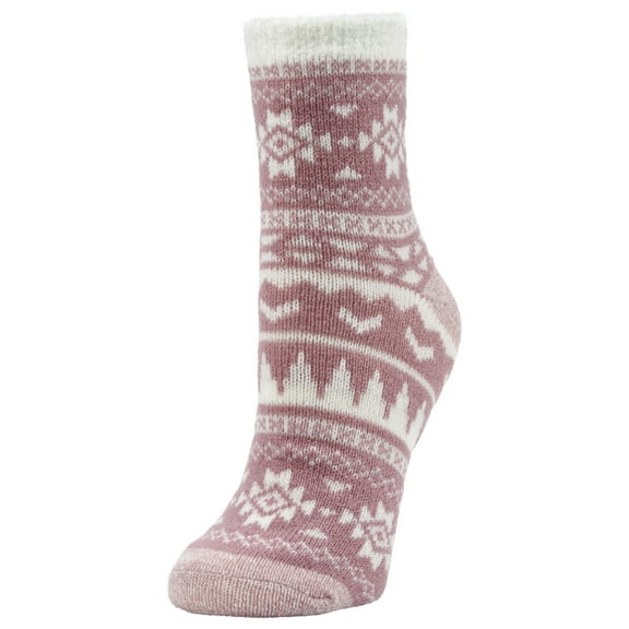 Airplus Double Layer Aloe Lilac Fair Isle Crew Socks, Women's 5-10, 1 pair