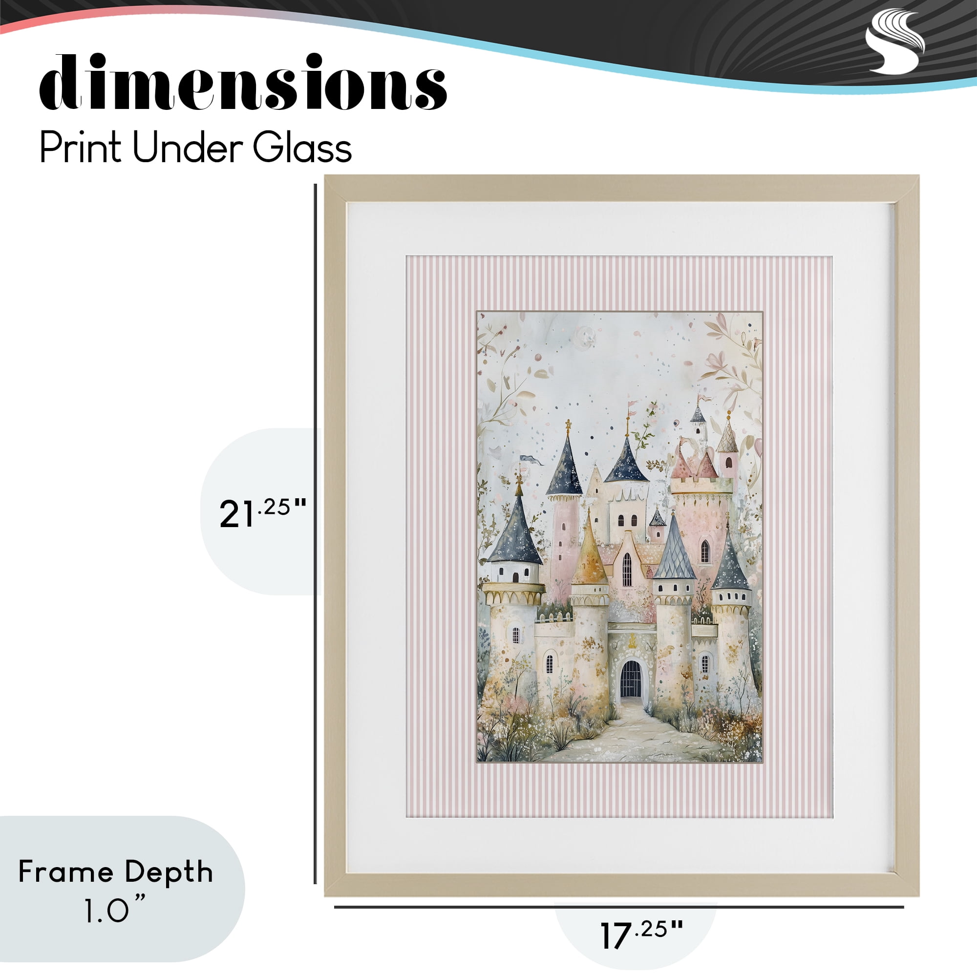 Stupell Industries Enchanted Dreams Castle Birch Framed Print Under Glass, design by Christine Simpson Art
