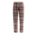 thumbnail image 3 of WTOBBY Men's Plaid Print Pajama Pants, Casual Sleepwear Drawstring Elastic Waist Comfortable Straight Leg Loose Fit Trousers for Yoga and Home Wear,Pink XL, 3 of 4