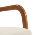 thumbnail image 7 of Indoor Leisure Arm Chair, Modern Linen Fabric Upholstered Accent Chair with Solid Wood Armrest & High Back, Single Sofa Lounge Reading Chair for Living Room Bedroom Office Studio, Off-White, 7 of 7