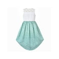 thumbnail image 2 of Girls Dress Chiffon Pale Turquoise Dot Lace Top Hi-lo Skirt Sleeveless 12 Years, 2 of 6