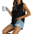 thumbnail image 5 of Loose Fit Casual Crew Neck T Shirts Basic Tee Tops Summer Sleeveless Women's Tank Top, 5 of 6