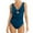 Blue, variant on XUELUO One Piece Swimsuit Women Summer Solid Color V Neck Push Up Slim Swimsuits Beachwear,Pink,L