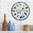 thumbnail image 3 of Yayeee Wall Clock Battery Operated 9.5" Silent Quartz Non-Ticking for Living Room Decor, Blue Simple Shapes, 3 of 8