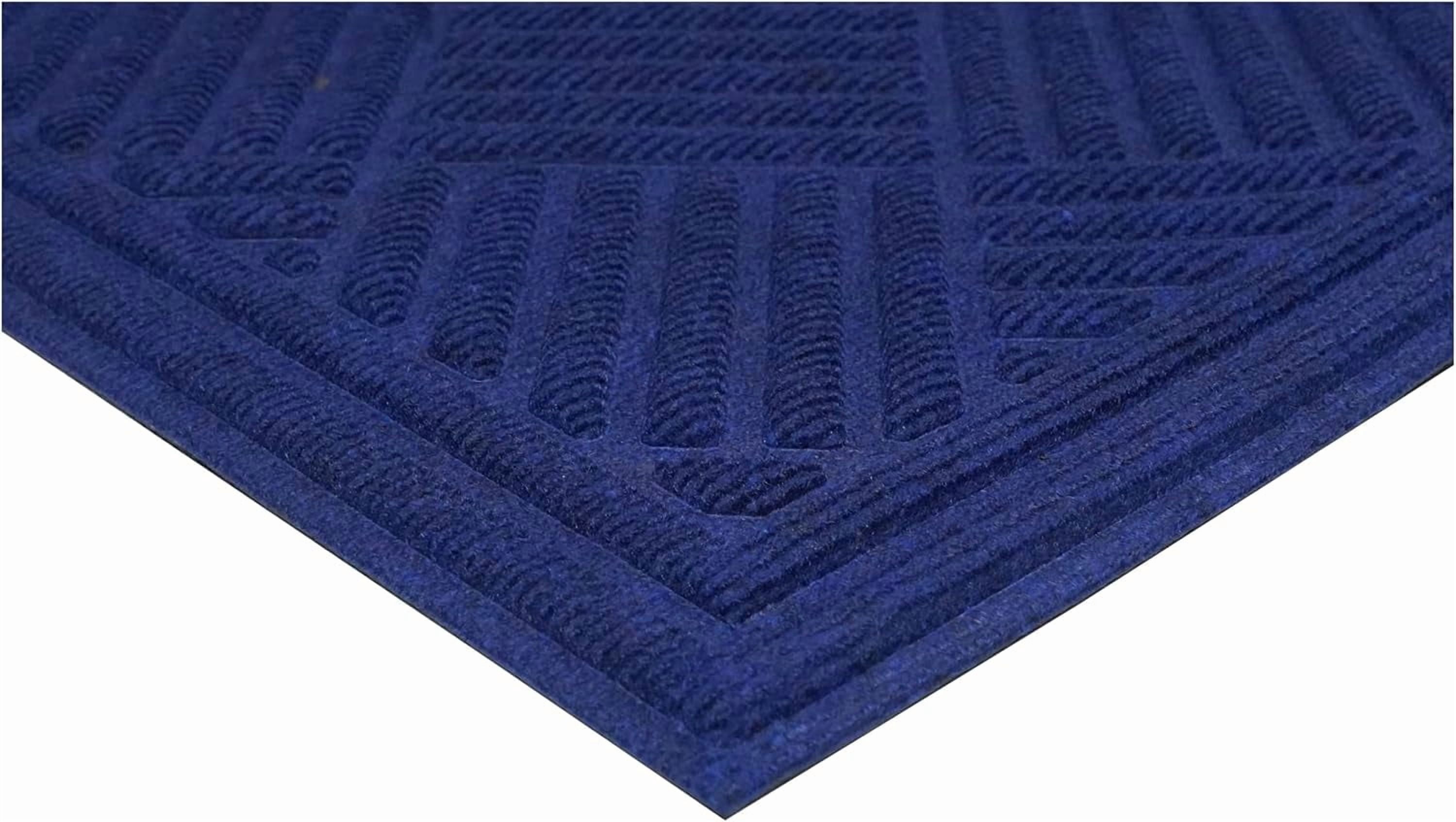 Calloway Mills 113240406 Chess Ribbed Blue Mat 4" x 6"