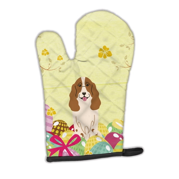 Carolines Treasures BB6031OVMT Easter Eggs Russian Spaniel Oven Mitt Large multicolor