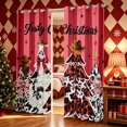 thumbnail image 2 of Erosebridal Western Xmas Tree Kitchen Curtains, Cowboy Leopard Print Black Out Curtains Pack of 2 (42x63 Each), Red Dark Brown, 2 of 6