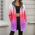 thumbnail image 2 of Womens Zip Up Long Hoodie Jacket Lightweight Tunic Sweatshirt Open Front Cardigan, 2 of 5
