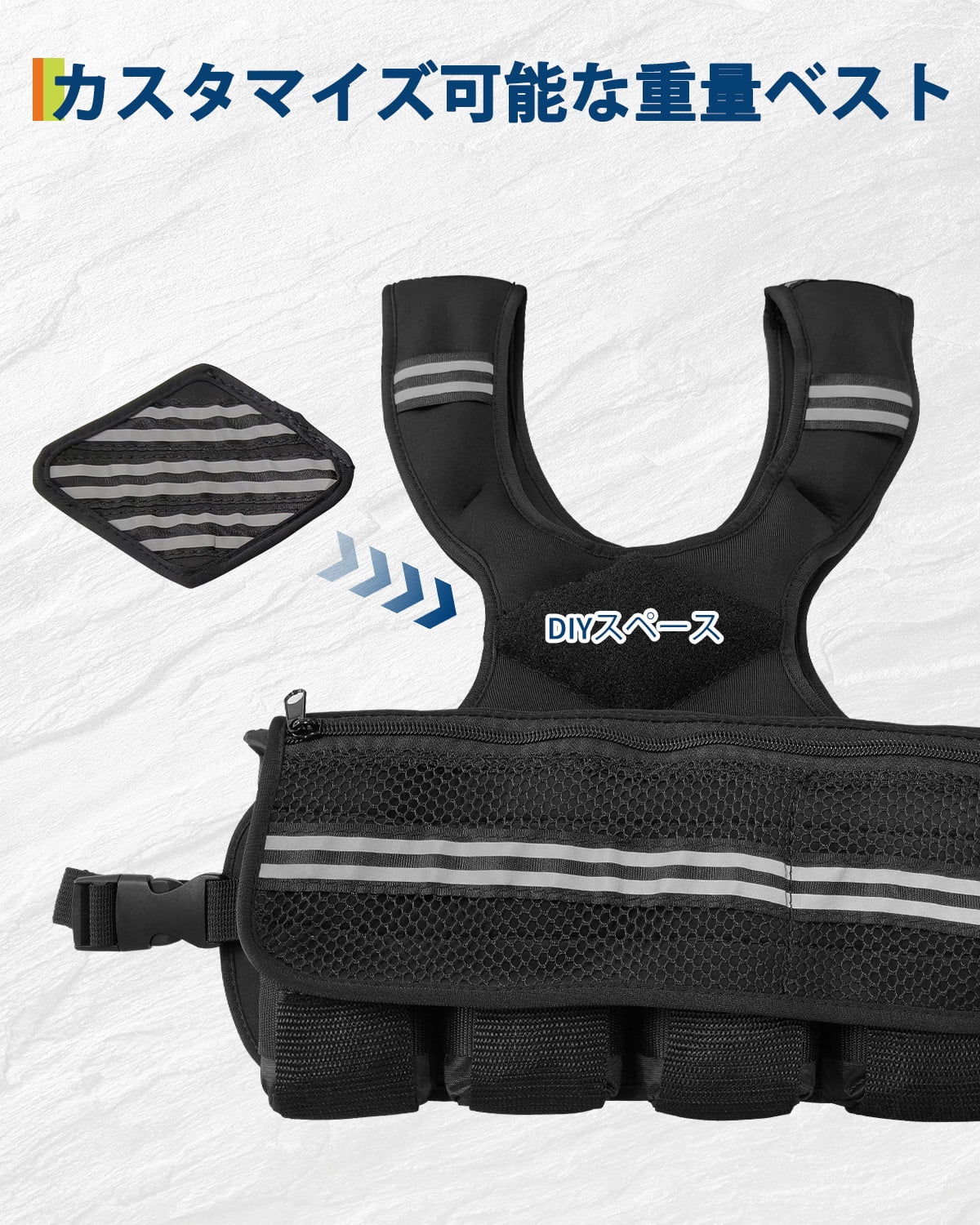Gaderth 6-30 LBS Weight Vest with Reflective Stripe,Neoprene Workout Vest for Workout, Strength Training, Running, Fitness, Muscle Building, Weight Loss, Weightlifting