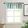 thumbnail image 3 of Starfish Seashell Window Curtain Valance, Summer Time Nautical Beach Rustic Farmhouse Teal Wooden Short Window Treatment Valance for Kitchen Bathroom Bedroom, 54x18in, 3 of 5