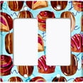 thumbnail image 2 of Metal Light Switch Wall Plate Outlet Cover (Coffee Mocha Candy Bean Toffee Swirl Teal Heart - Double Rocker), 2 of 2