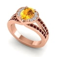 thumbnail image 2 of 2.35 Ct Oval Cut Citrine & Garnet Gemstone Designer Anniversary Ring for Women Solid 14K Rose Gold Size 10 by Diamond-Capitals, 2 of 8