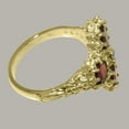thumbnail image 4 of LBG British Made 9k Yellow Gold Natural Diamond & Garnet Womens Statement Ring - 33 size options - Size 9, 4 of 6
