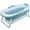 Blue, variant on Queroig 55 inch Foldable Bathtub, Portable Bathtub for Adult, Large Collapsible Tub, Freestanding Surround Collapsible Bathtub, No Lid, Hot Bath, Ice Bath