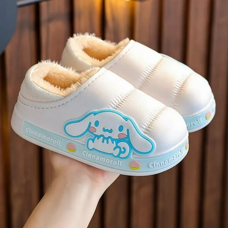 

Sanrios Hello Kitty Anime Kawaii Winter Children Bag Heel Cotton Shoes Waterproof and Warm External Slippers Christmas Gifts