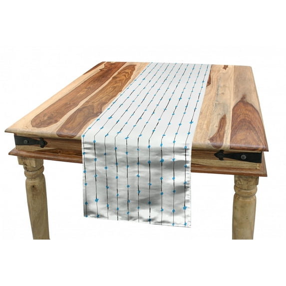 Abstract Table Runner, Continuous Vertical Knots Scribble Details Plain Backdrop, Dining Room Kitchen Rectangular Runner, 3 Sizes, by Ambesonne