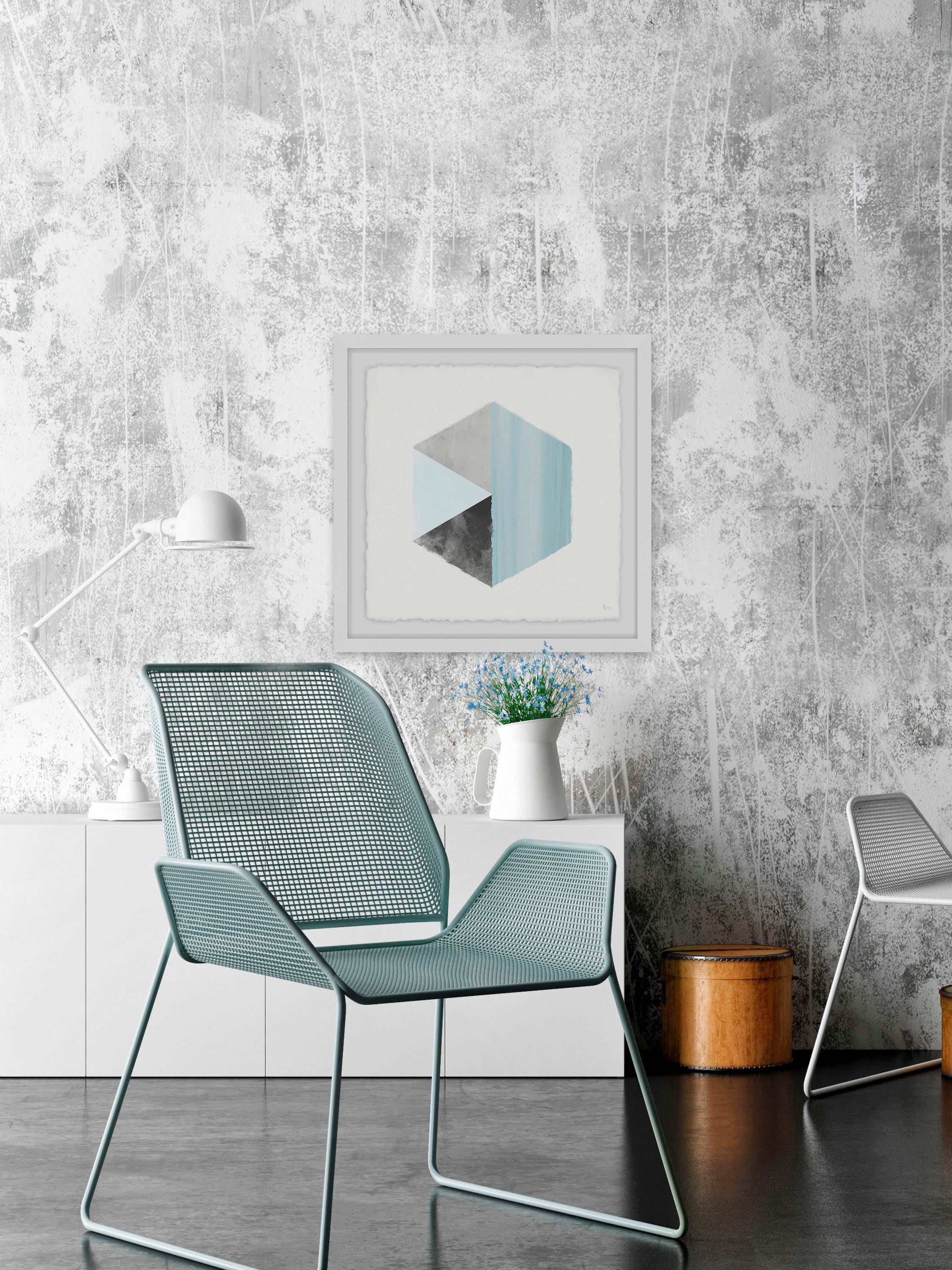 Geometric Edges Framed Painting Print