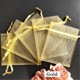 thumbnail image 1 of Bolsas de Organza de regalo de Navidad, embalaje de joyería, recuerdo de fiesta de boda, blanco, 7x9, 9x12, 10x15, 13x18cm, 6z, 50 unidades, 1 of 4