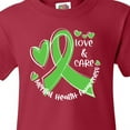 thumbnail image 4 of Inktastic Love and Care Mental Health Awareness Green Ribbon Youth T-Shirt, 4 of 5